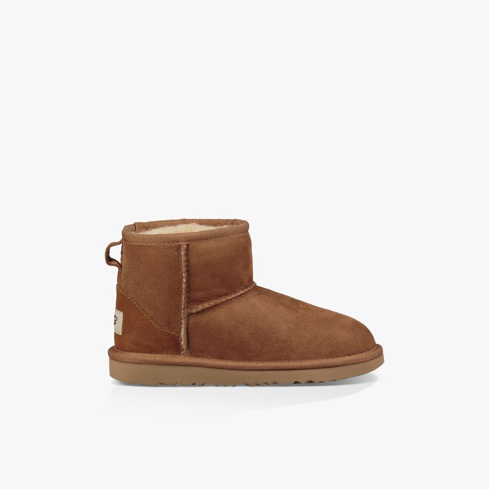 Bottes UGG Classic Mini II Fille Marron Soldes 364CGZPB